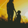 Mother With Baby Boy Silhouette Diamond Painting