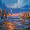 Night Fishing In Old Hawaii Diamond Painting