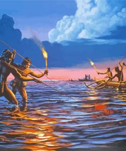 Night Fishing In Old Hawaii Diamond Painting