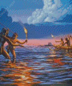 Night Fishing In Old Hawaii Diamond Painting