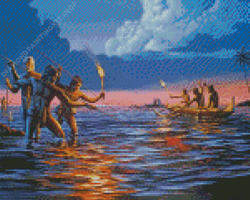 Night Fishing In Old Hawaii Diamond Painting