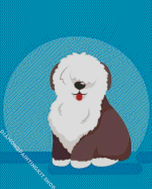 Old English Sheepdog Art Diamond Painting