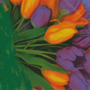 Orange Purple Tulips Diamond Painting