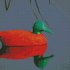 Orange And Green Duck Diamond Painting