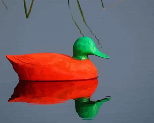 Orange And Green Duck Diamond Painting