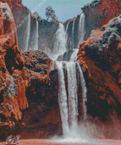 Ouzoud Winter Waterfall Diamond Painting