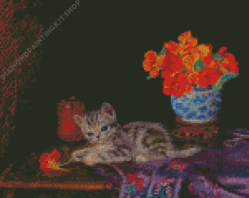 Playful Kitten Diamond Painting