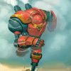 Red Fantasy Robot Diamond Painting