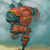 Red Fantasy Robot Diamond Painting