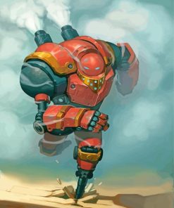 Red Fantasy Robot Diamond Painting