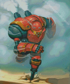 Red Fantasy Robot Diamond Painting