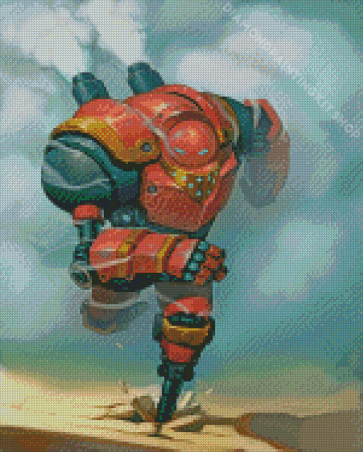 Red Fantasy Robot Diamond Painting