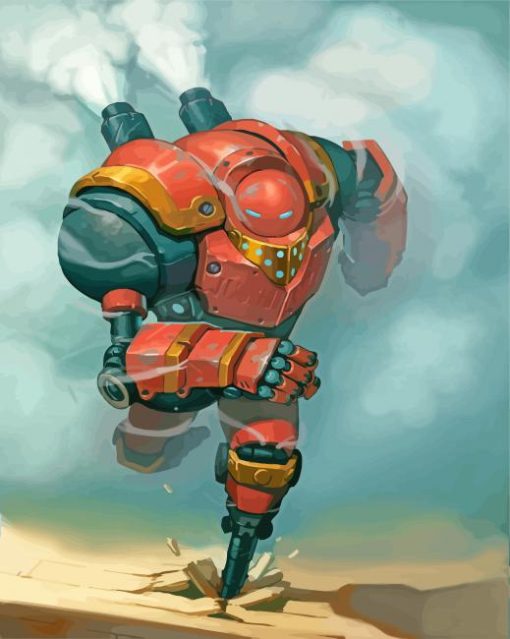 Red Fantasy Robot Diamond Painting