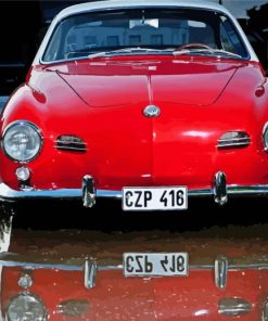 Red Karmann Ghia Reflection Diamond Painting