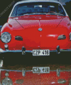 Red Karmann Ghia Reflection Diamond Painting