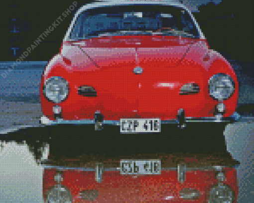 Red Karmann Ghia Reflection Diamond Painting