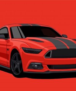 Red Mustang Gt Ford Art Diamond Painting