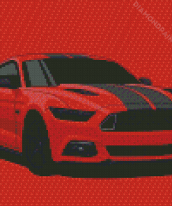 Red Mustang Gt Ford Art Diamond Painting