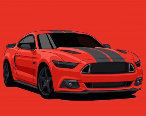 Red Mustang Gt Ford Art Diamond Painting