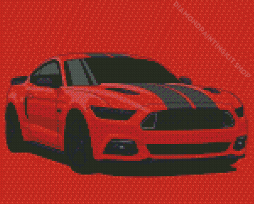 Red Mustang Gt Ford Art Diamond Painting