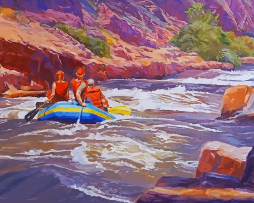 River Rafting With Friend Diamond Painting