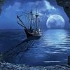 Sailing Ship Moon Diamond Painting