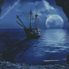 Sailing Ship Moon Diamond Painting