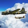 Sally B 17 And P51 Mustang Diamond Painting