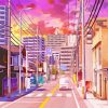 Sunset At Anime City Diamond Painting