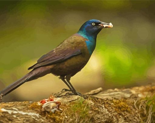 The Common Grackle Bird Diamond Painting