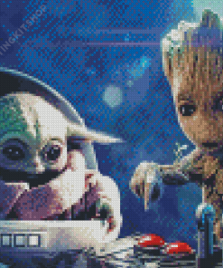 The Groot And Baby Yoda Diamond Painting