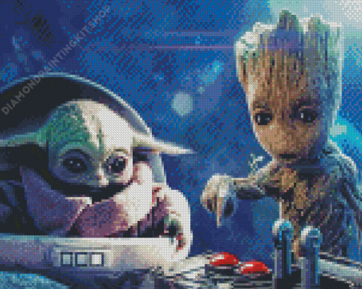 The Groot And Baby Yoda Diamond Painting