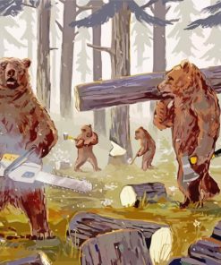 The Lumberjack Bears Diamond Painting