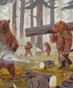 The Lumberjack Bears Diamond Painting