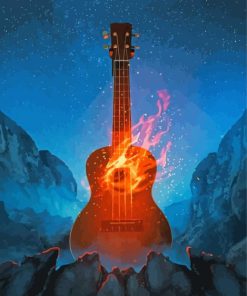 The Flaming Guitar Diamond Painting