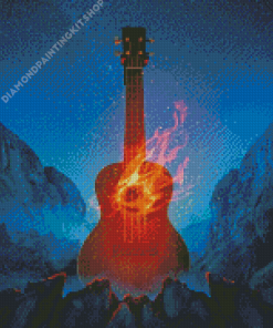 The Flaming Guitar Diamond Painting