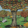 Trees And Books Art Diamond Painting