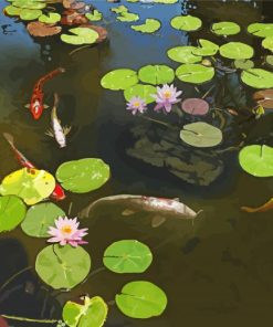 Water Lilies With Koi Diamond Painting