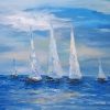 White Sailboats Art Diamond Painting