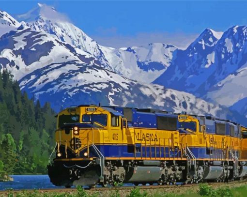 Winter Alaska Railroad Diamond Painting