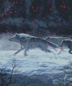 Wintry Wolves Art Diamond Painting