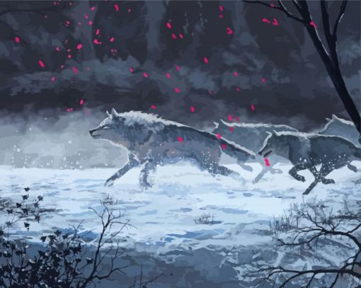 Wintry Wolves Art Diamond Painting