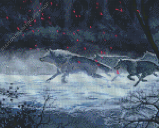 Wintry Wolves Art Diamond Painting