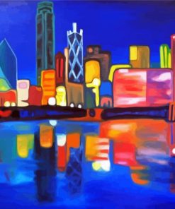 Abstract Dallas Skyline Diamond Painting