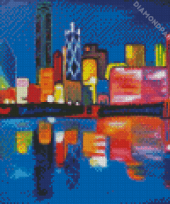 Abstract Dallas Skyline Diamond Painting