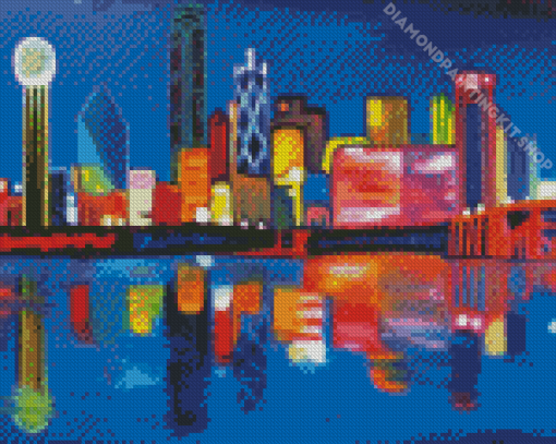 Abstract Dallas Skyline Diamond Painting