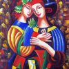 Abstract Two Ladies Art Diamond Painting