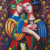 Abstract Two Ladies Art Diamond Painting