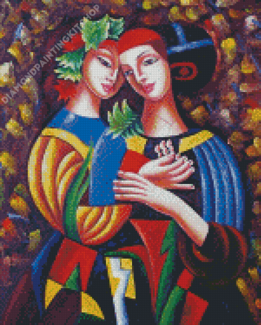 Abstract Two Ladies Art Diamond Painting