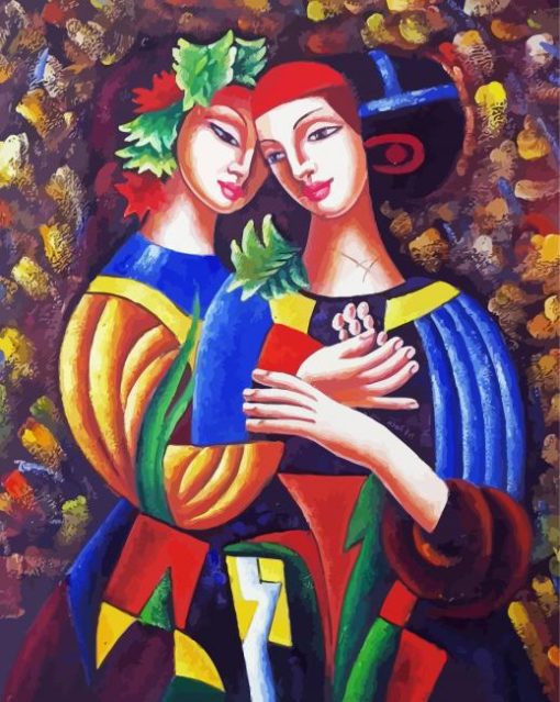 Abstract Two Ladies Art Diamond Painting